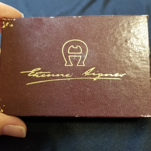 Vintage Etienne Aigner Leather Magnetic Money Clip NIB